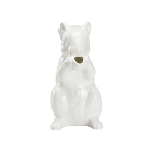 Chelsea House Squirrel Ceramic Pitcher From Italy — White Glazed 9.5" Tall Vase & Functional Serving Accent For Home Decor 385749