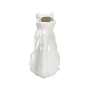 Chelsea House Squirrel Ceramic Pitcher From Italy — White Glazed 9.5" Tall Vase & Functional Serving Accent For Home Decor 385749
