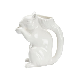 Chelsea House Squirrel Ceramic Pitcher From Italy — White Glazed 9.5" Tall Vase & Functional Serving Accent For Home Decor 385749