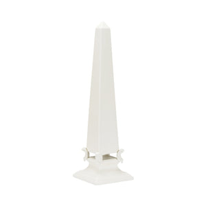 Chelsea House White Neoclassical Obelisk Handcrafted Italian Ceramic Matte Ivory Glaze 22" Accent Sculpture 385752