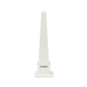 Chelsea House White Neoclassical Obelisk Handcrafted Italian Ceramic Matte Ivory Glaze 22" Accent Sculpture 385752