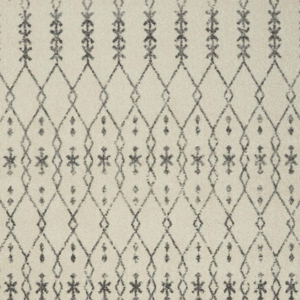 HomeRoots 8' Modern Gray and Ivory Geometric Distressed Area Rug for Living Rooms, Bedrooms, and Dining Spaces 8' x 10' 385756