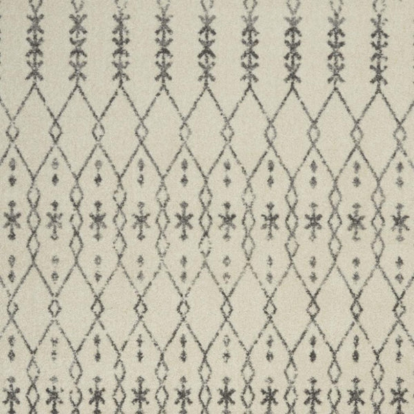 HomeRoots 8' Modern Gray and Ivory Geometric Distressed Area Rug for Living Rooms, Bedrooms, and Dining Spaces 8' x 10' 385756