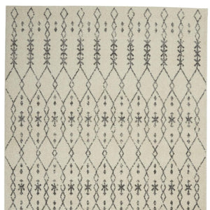 HomeRoots 8' Modern Gray and Ivory Geometric Distressed Area Rug for Living Rooms, Bedrooms, and Dining Spaces 8' x 10' 385756