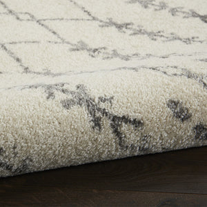 HomeRoots 8' Modern Gray and Ivory Geometric Distressed Area Rug for Living Rooms, Bedrooms, and Dining Spaces 8' x 10' 385756