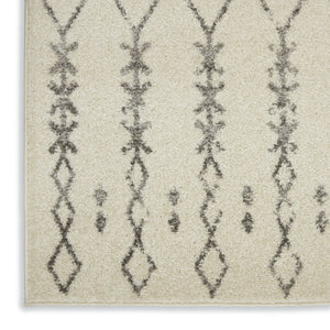 HomeRoots 8' Modern Gray and Ivory Geometric Distressed Area Rug for Living Rooms, Bedrooms, and Dining Spaces 8' x 10' 385756