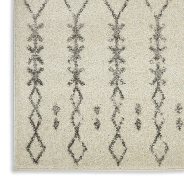 HomeRoots 8' Modern Gray and Ivory Geometric Distressed Area Rug for Living Rooms, Bedrooms, and Dining Spaces 8' x 10' 385756
