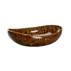Chelsea House Tortoise Large Ceramic Bowl With Mottled Brown Glaze — 17" Centerpiece For Modern Rustic Decor 385761