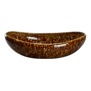 Chelsea House Tortoise Large Ceramic Bowl With Mottled Brown Glaze — 17" Centerpiece For Modern Rustic Decor 385761