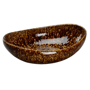 Chelsea House Tortoise Large Ceramic Bowl With Mottled Brown Glaze — 17" Centerpiece For Modern Rustic Decor 385761