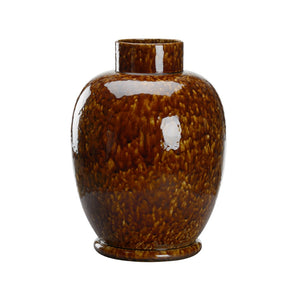 Chelsea House Tortoise Ceramic Vase 20" H – Mottled Brown Glazed Accent Piece For Shelves, Mantels & Dried Florals 385763