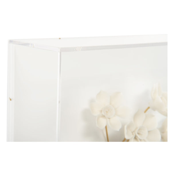 Chelsea House Porcelain Sculptural Wall Art By Bill Cain — Matte White Porcelain Flowers With Antique Gold Leaves, 20.5" H 385765