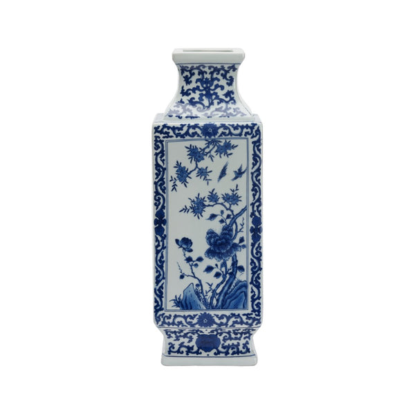 Chelsea House Dynasty Hand-Painted Blue & White Landscape Vase — 18" Ceramic Heirloom Accent For Mantels & Tables 385774