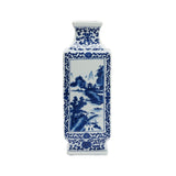 Dynasty Blue and White Landscape Vase Blue, White/Cream 385774 Chelsea House