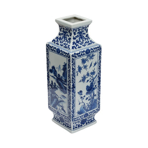 Chelsea House Dynasty Hand-Painted Blue & White Landscape Vase — 18" Ceramic Heirloom Accent For Mantels & Tables 385774