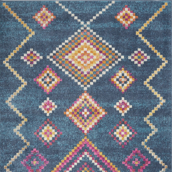 Homeroots 5' X 7' Navy Blue Southwestern Berber Area Rug  Polypropylene 385778
