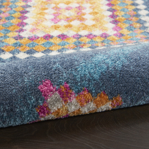 Homeroots 7' X 10' Navy Blue Southwestern Berber Area Rug  Polypropylene 385779