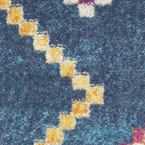 Homeroots 7' X 10' Navy Blue Southwestern Berber Area Rug  Polypropylene 385779