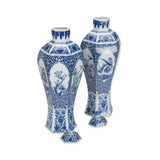 Dynasty Blue and White Ming Vase - Pair Blue, White/Cream 385782 Chelsea House