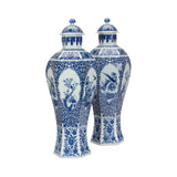 Dynasty Blue and White Ming Vase - Pair Blue, White/Cream 385782 Chelsea House