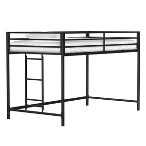 English Elm Adam Sturdy Junior Twin Loft Bed Black with Full Guardrails, Metal Slats, Ladder & Assembly Tool B083P168426
