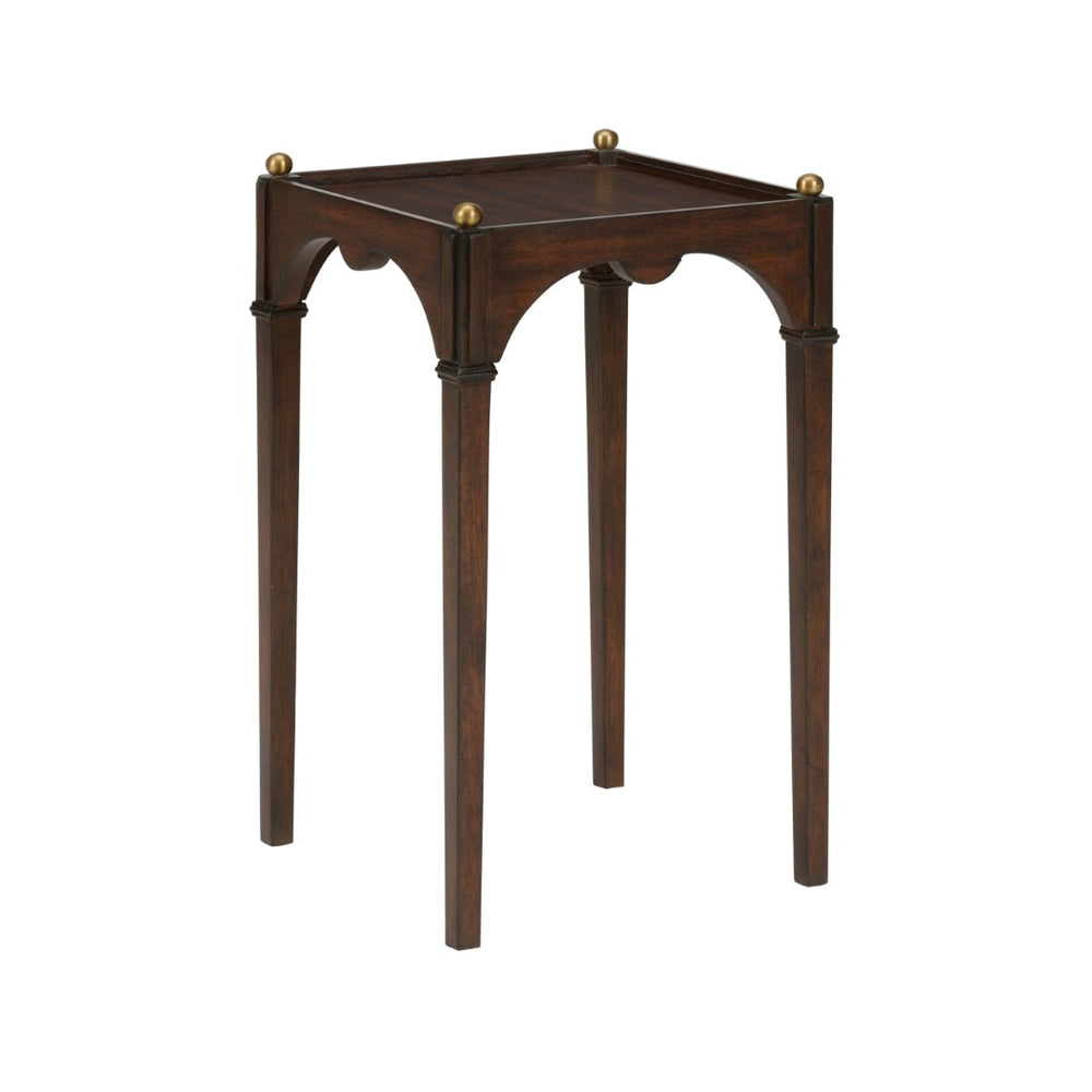 Chelsea House Kent Mahogany Drinks Table By Jamie Merida — Regency-Inspired 21" Accent Table With Brass Balls, Compact Elegance 385800