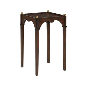 Chelsea House Kent Mahogany Drinks Table By Jamie Merida — Regency-Inspired 21" Accent Table With Brass Balls, Compact Elegance 385800