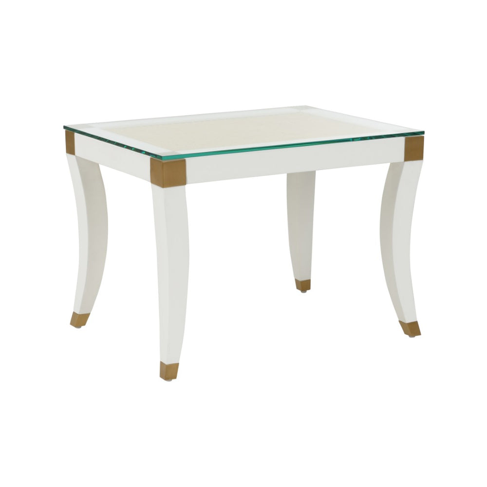 Chelsea House Paris Bench/Table White — Versatile Parisian Bench, Side Table & Accent With Antique Brass Accents, Compact Elegance 385804
