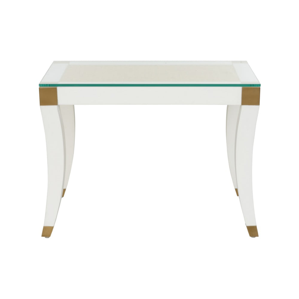 Chelsea House Paris Bench/Table White — Versatile Parisian Bench, Side Table & Accent With Antique Brass Accents, Compact Elegance 385804