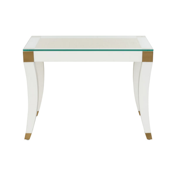 Chelsea House Paris Bench/Table White — Versatile Parisian Bench, Side Table & Accent With Antique Brass Accents, Compact Elegance 385804