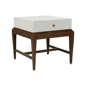 Chelsea House Emery Mahogany Base End Table With White Top, 3 Drawers For Storage, Compact 24"H X 26"D Stylish Accent 385813