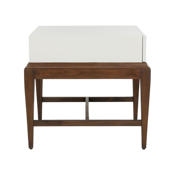 Chelsea House Emery Mahogany Base End Table With White Top, 3 Drawers For Storage, Compact 24"H X 26"D Stylish Accent 385813