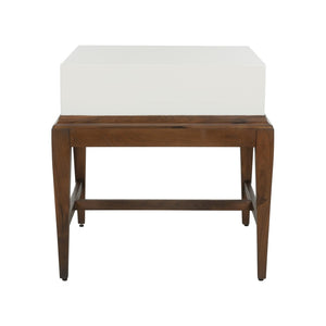 Chelsea House Emery Mahogany Base End Table With White Top, 3 Drawers For Storage, Compact 24"H X 26"D Stylish Accent 385813