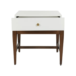 Chelsea House Emery Mahogany Base End Table With White Top, 3 Drawers For Storage, Compact 24"H X 26"D Stylish Accent 385813