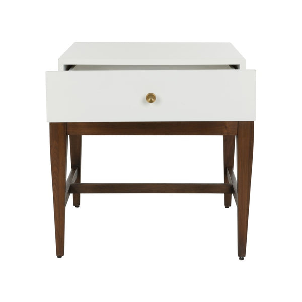 Chelsea House Emery Mahogany Base End Table With White Top, 3 Drawers For Storage, Compact 24"H X 26"D Stylish Accent 385813