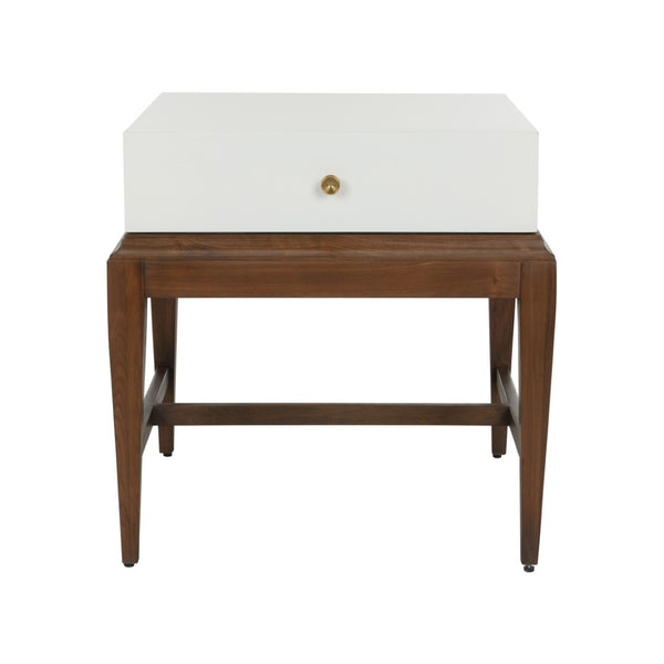 Chelsea House Emery Mahogany Base End Table With White Top, 3 Drawers For Storage, Compact 24"H X 26"D Stylish Accent 385813