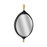 Cabochon Pendant Mirror Black, Gold 385817 Chelsea House