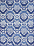 Homeroots 5' X 7' Blue Floral Dhurrie Area Rug Blue Polypropylene 385820