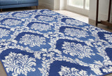 Homeroots 5' X 7' Blue Floral Dhurrie Area Rug Blue Polypropylene 385820