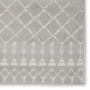 Homeroots 5' X 7' Gray Geometric Berber Area Rug Grey Polypropylene 385825