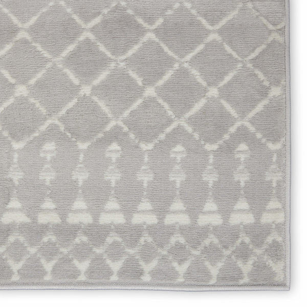 Homeroots 5' X 7' Gray Geometric Berber Area Rug Grey Polypropylene 385825