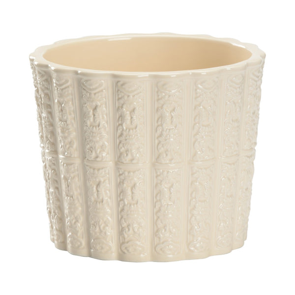 Chelsea House Brandywine Handmade Ceramic Planter In Glossy Cream Ivory — Classic Silhouette, Durable Artisanal Decor 385826
