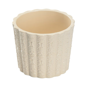 Chelsea House Brandywine Handmade Ceramic Planter In Glossy Cream Ivory — Classic Silhouette, Durable Artisanal Decor 385826