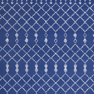 Homeroots 5' X 7' Navy Blue Geometric Berber Area Rug Navy Polypropylene 385830