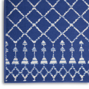 Homeroots 6' X 9' Navy Blue Geometric Berber Area Rug Navy Polypropylene 385831
