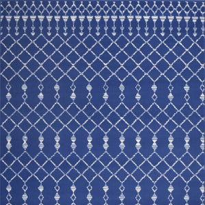 Homeroots 6' X 9' Navy Blue Geometric Berber Area Rug Navy Polypropylene 385831