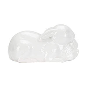 Chelsea House Staffordshire Ceramic Rabbit Figurine By Bill Cain — Glossy White Porcelain Accent For Manteltops (6X11) 385832