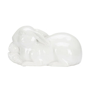 Chelsea House Staffordshire Ceramic Rabbit Figurine By Bill Cain — Glossy White Porcelain Accent For Manteltops (6X11) 385832