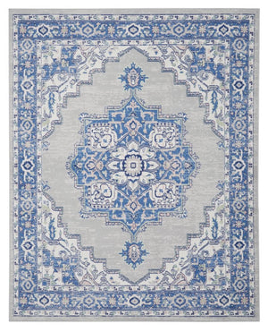 Homeroots 5' X 7' Blue Gray Floral Dhurrie Area Rug Grey Blue Polypropylene 385833