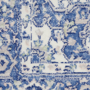 HomeRoots 6' Elegant Blue and Gray Floral Area Rug - Durable, Stain-Resistant Design for High-Traffic Spaces 6' X 9' 385834
